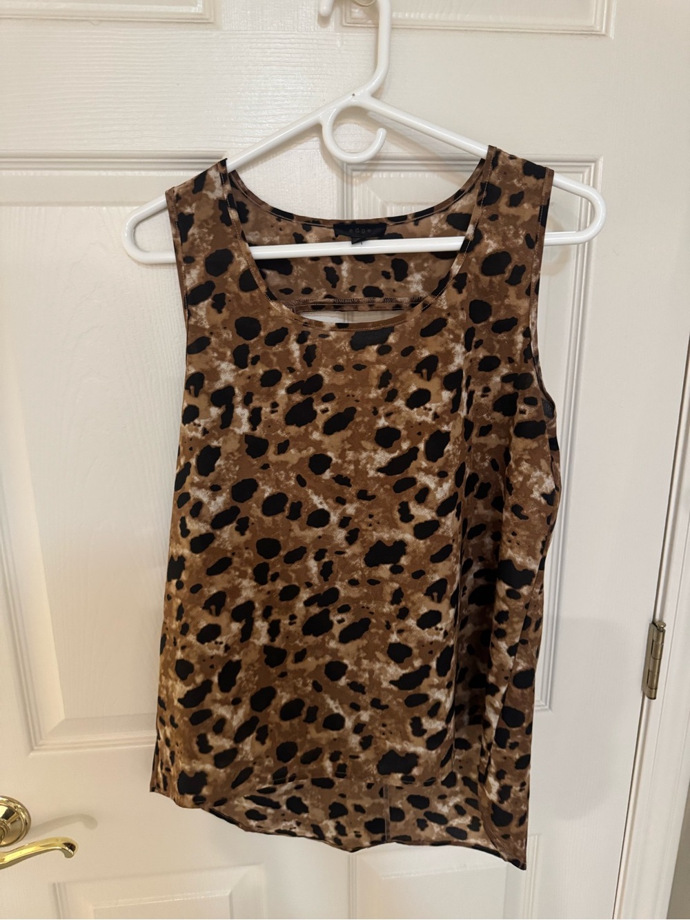 edge Brown and Black Leopard Print Tank Top